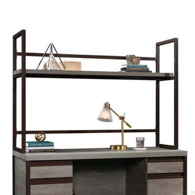 Hutch With 1-Inch Thick Top, Brown Finish