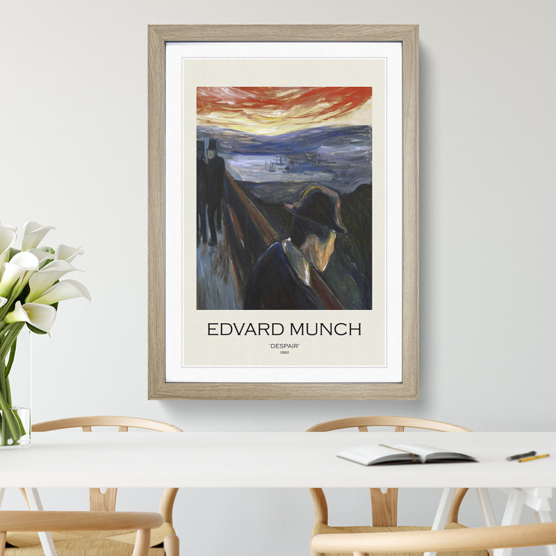 Despair by Edvard Munch - Single Picture Frame Print, Oak Framed, 36cm H x 27cm W x 2cm D
