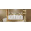 Meuble-lavabo flottant avec rangement en MDF blanc minimaliste