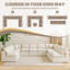 Canapé-lit modulaire en velours côtelé 9 pièces 9 pièces-1666209995