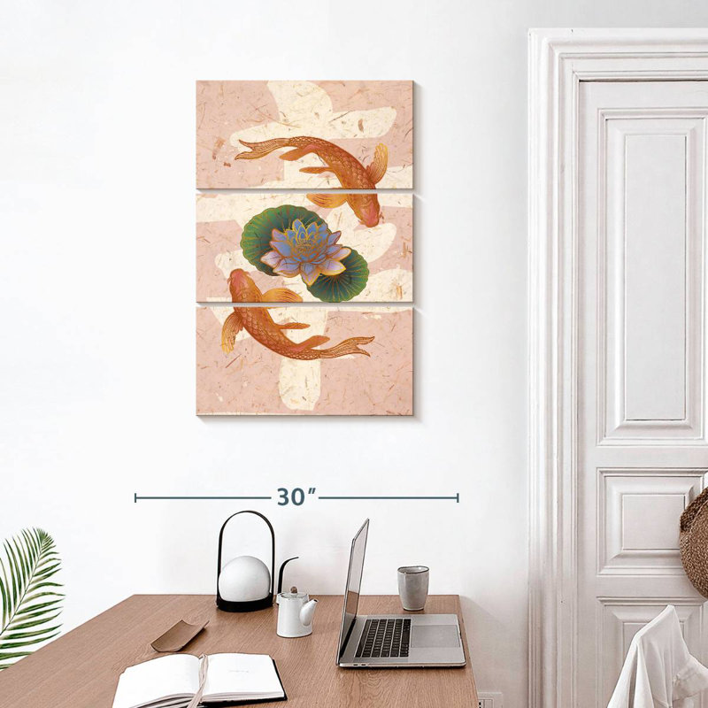 Poissons de lotus Brampt, H 32 po x l 20 po