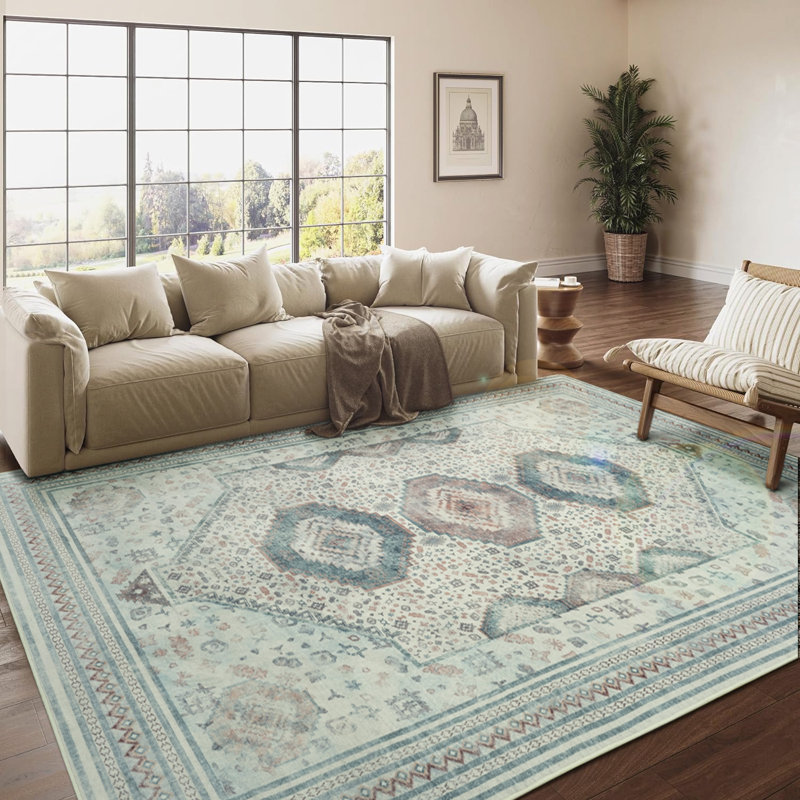 Tapis de salon à motif géométrique Straub, Rectangle 6 pi x 9 pi