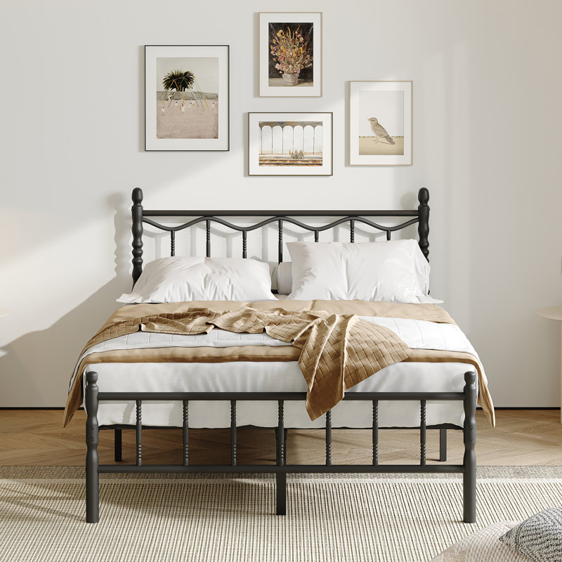 Heavy Duty Metal Bed, Mattress Foundation, No Box Spring Needed, Noise Free, Full
