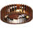 20 Inch DC Motor Flush Mount Ceiling Fan,7 Blade Caged Ceiling Fan with Light,  E26 Socket Wooden Bladeless Ceiling Fan, Remote Control Reversible Ceiling Fan for Bedroom, Living Room, Kitchen