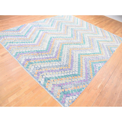 10 pi 3 po x 13 pi 2 po, kilim afghan avec motif géométrique, tissage à plat multicolore, motif zigzag vertical, teinture végétale, laine pure, tapis oriental noué à la main 0190FFDBAB6749728A9A99E5F9F69A8B