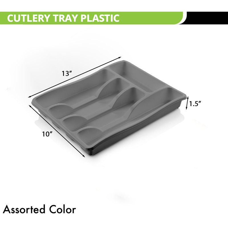 Cutlery Tray Plastic- Grey, Gray