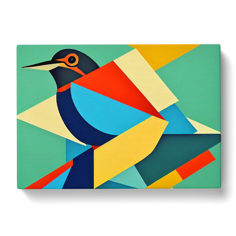 Kingfisher Bird Abstract Vol.4 - Wrapped Canvas, 35cm H x 50cm W x 3cm D