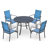 5 Piece Patio Dining Set, Outdoor Dining Table And Chairs Set For 4, 4 PVC-coated polyester Chairs, 1 Iron Round Table With Adjustable Umbrella Hole, Patio Furniture Set For Deck, Backyard, Lawn, Poolside-109691561