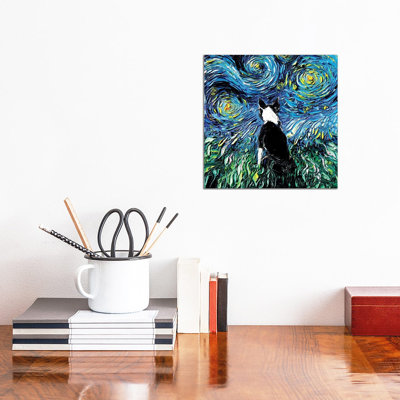 Boston Terrier Night by Aja Trier - Wrapped Canvas Print