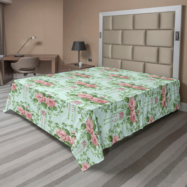 Drap plat à motif floral bohème Ambesonne