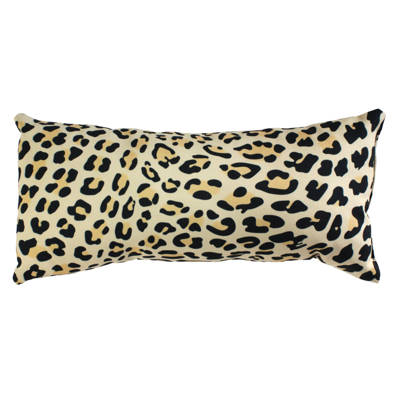 Animal Print Reversible Throw Pillow, Tan/Black