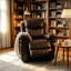 Fauteuil inclinable manuel entièrement assemblé de 101,6 cm de large en similicuir, dossier et accoudoirs rembourrés.-1014618834