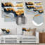 «Golden Silence of Minimal Marble River III», art mural en métal abstrait minimaliste-606599726