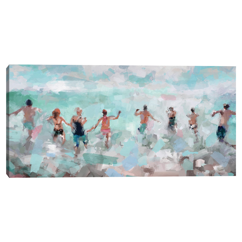 "Splash" Coastal Canvas Wall Art Print - 48" x 24"