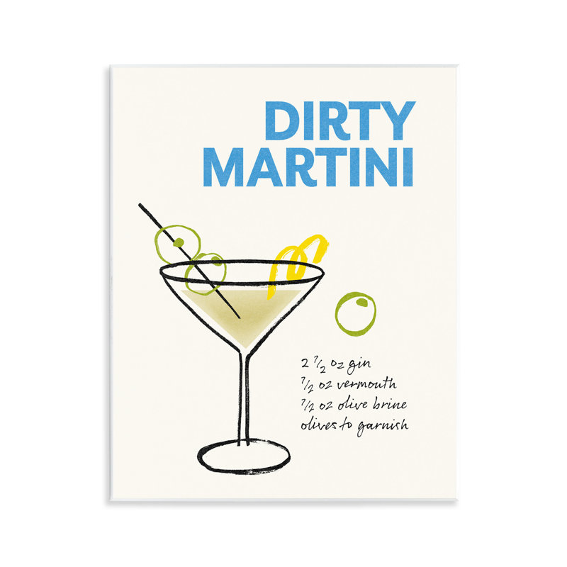 Art mural, recette de martini sale par Victoria Barnes