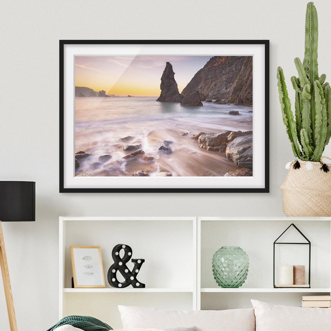 Gerahmtes Poster Spanish Beach at Sunrise