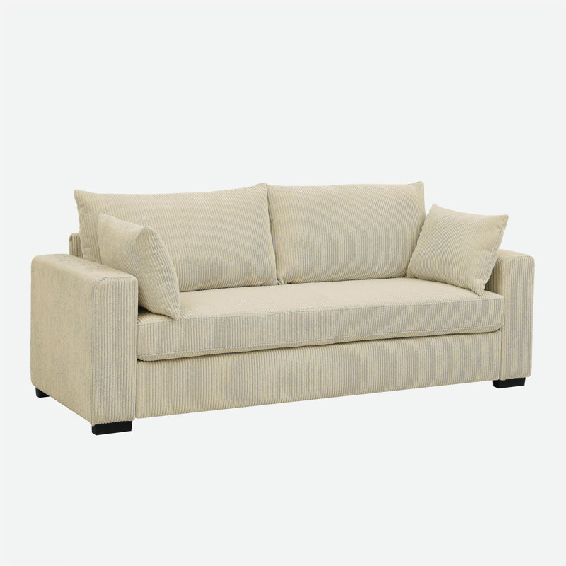 Coastal Corduroy Comfort Sofa, Cream