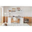 Full Wooden Loft Bed with U-shaped Desk,Storage Compartments and Tri-fold Mirror, White