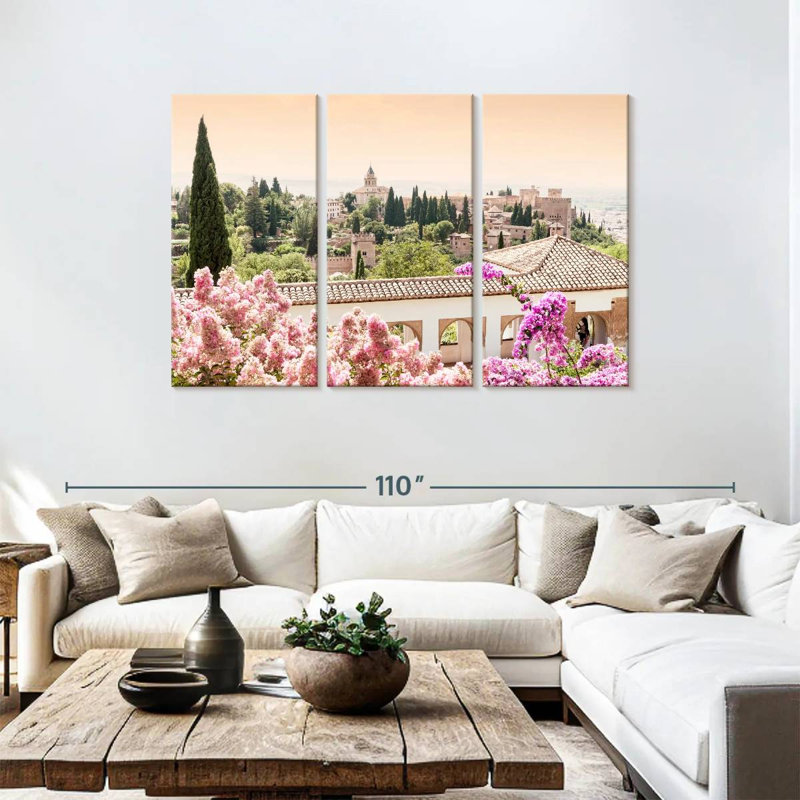 Fleurs de Sebbie des jardins de l'Alhambra, H 48 po x l 74 po