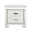 Table de chevet blanche avec faux alligator, table de chevet moderne à 2 tiroirs et ornements, blanc, élément de rétroéclairage à DEL