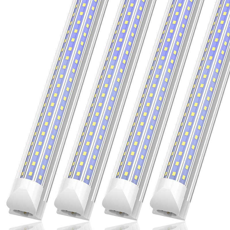 T8 LED Integrated Shop Light 300 Degree Lighting, 6000K, 8 foot