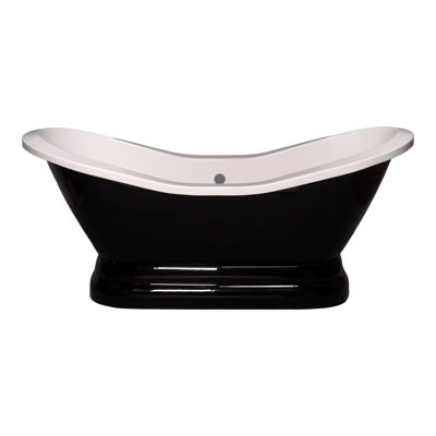 Baignoire à piédestal double en acrylique noir et blanc The Echo
