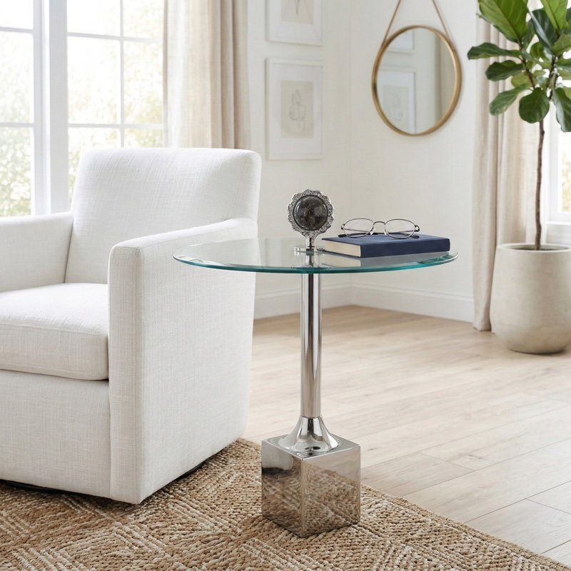 Table d'appoint Rejanae Modern, Argent argent