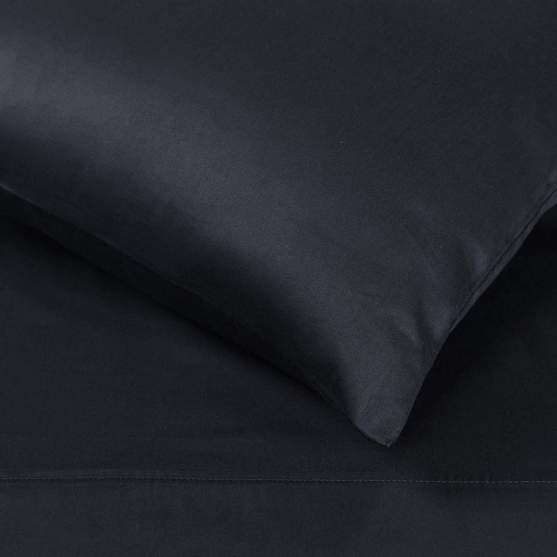 400 Thread Count Egyptian Cotton Blend Solid Deep Pocket Bed Sheet Set, Navy Blue, Split King Sheet Set