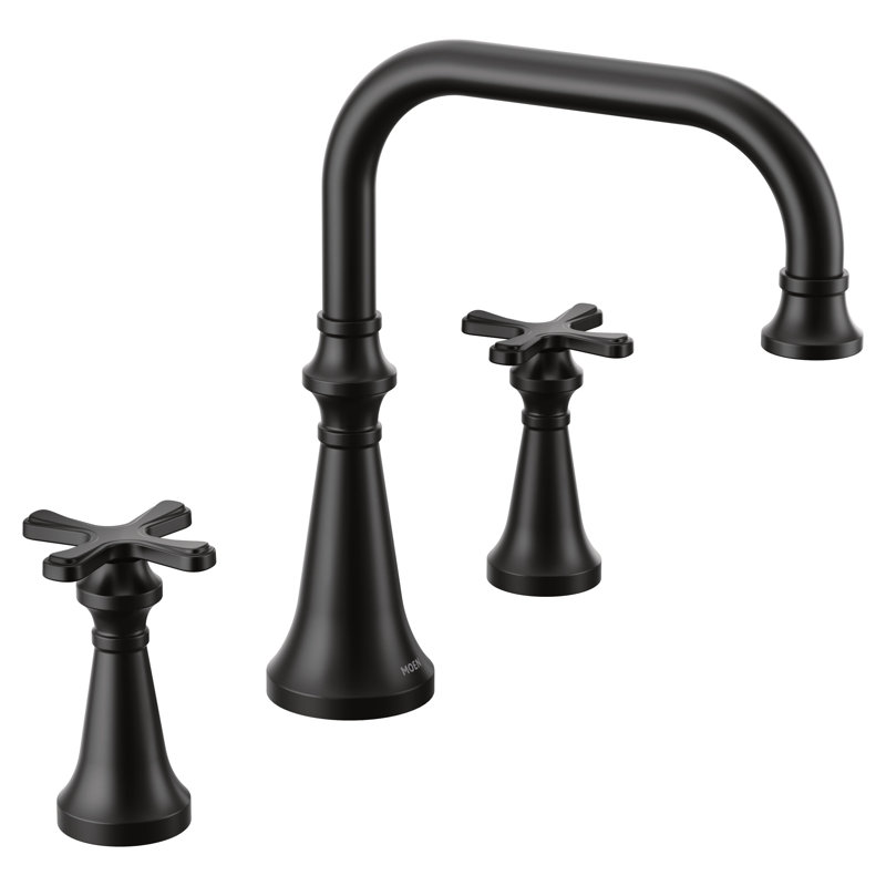 Garniture de robinet de baignoire romaine à deux poignées Colinet, Noir mat