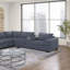 Ensemble de canapé moderne modulaire en velours côtelé gris foncé 6 pièces-1319462183
