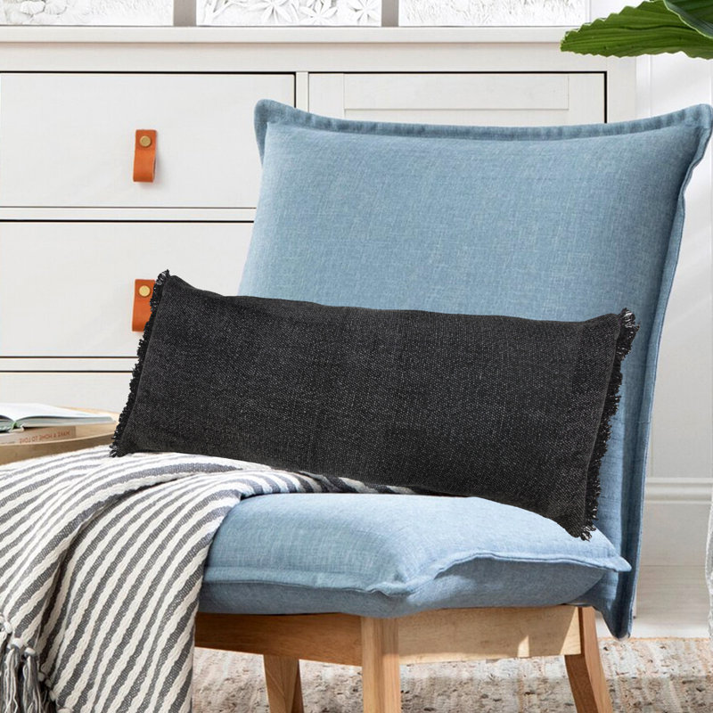 Housse et insert rectangulaires en coton, Polyester / Bourre en polyester, Noir de jais