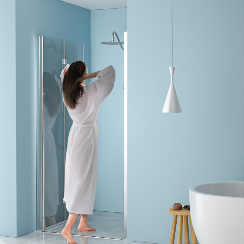 Porte de douche en verre trempé de l 36 po x H 72 po - revêtement anticorrosion, insonorisant