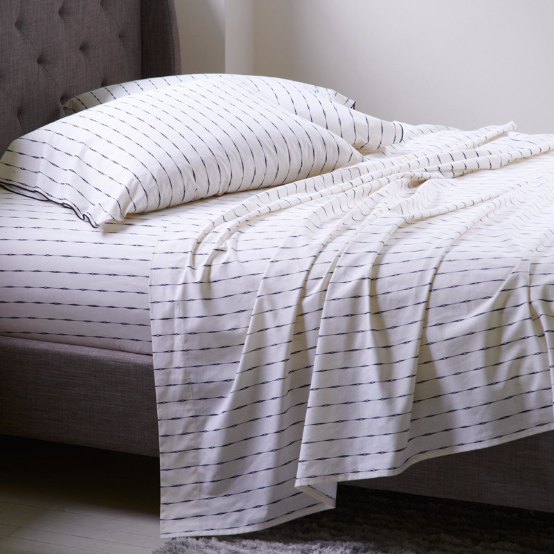 Novogratz by Utica 140 Thread Count Striped 100% Cotton Sheet Set, Full Case Pack + 1 Fitted Sheet + 2 Pillowcases