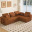Moderne, orange, 4 places, velours côtelé, canapé modulaire en forme de L, pour un lit confortable, chambre à coucher, chambre familiale compressée, se transforme en espace compact,