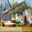 Outdoor terrace umbrella with tilting mechanism-1788687393