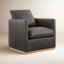 Bobbi Genuine Leather Swivel Barrel Chair