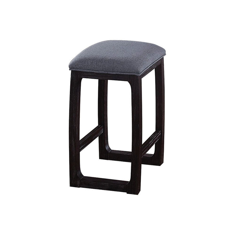 Tabouret à hauteur de comptoir en tissu et espresso vieilli
