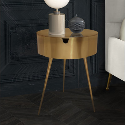 Biscette 16'' W Metal Nightstand