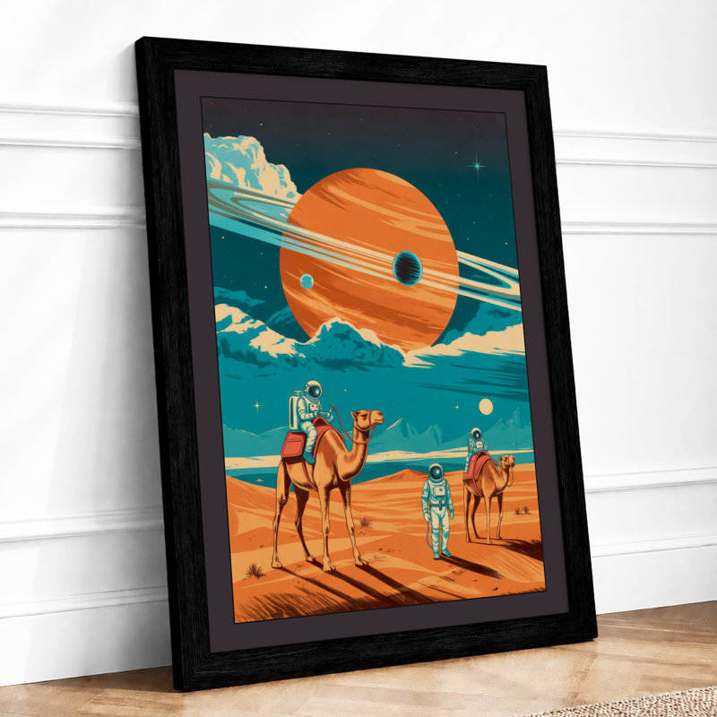 Desert Explorers Retro - Framed Print, A3 - 42.0 x 29.7 cm, Black