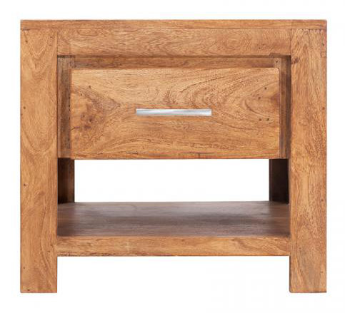 Granby 50cm W Solid Wood Bedside Table, Teak