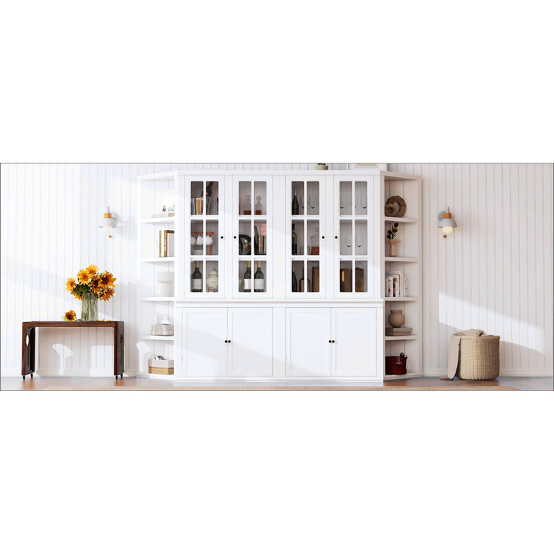 2X 75.25'' Tall Display Cabinets And Two Triangle Sided Bookshelves
