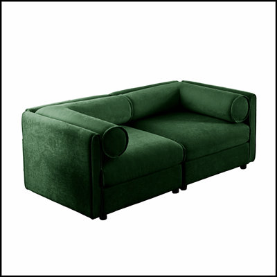 Élégant canapé 2 places en chenille avec siège de rangement, dossier cylindrique et accoudoirs, causeuse moderne en tissu avec espace de rangement caché
