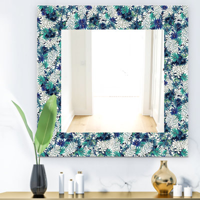 Miroir mural traditionnel sans cadre floral