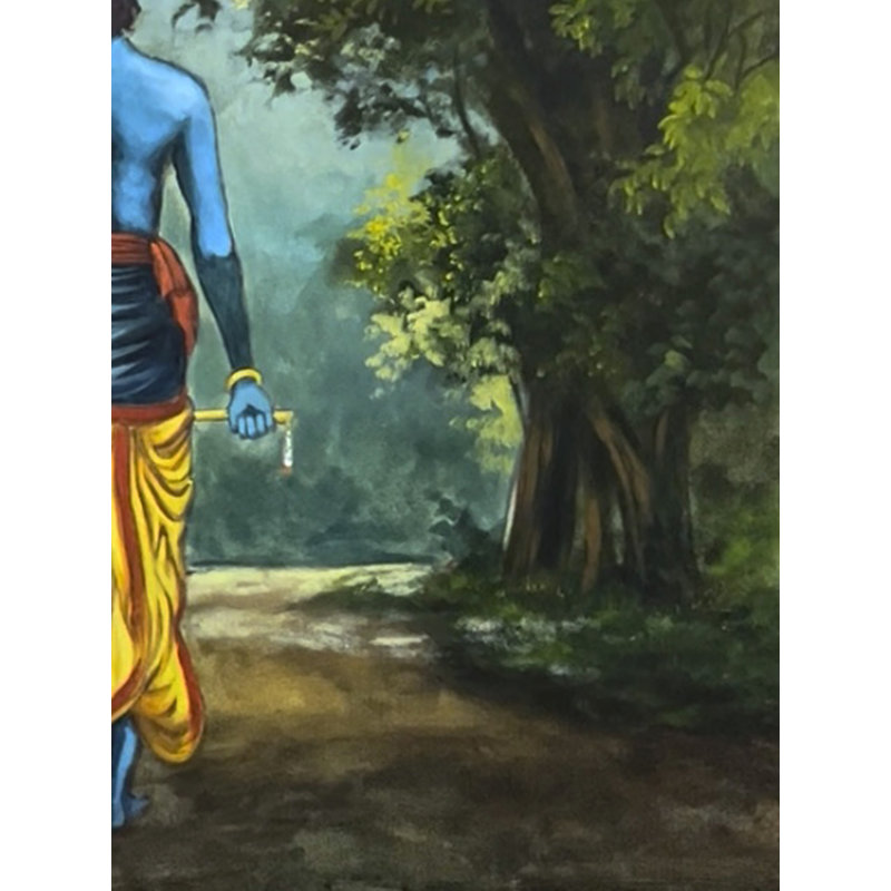 Krishna Walking | Mixed Media On Canvas | By Maadhvan Goyal