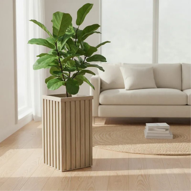 Square Grove Column Planter - Ash Brown, Ash Brown