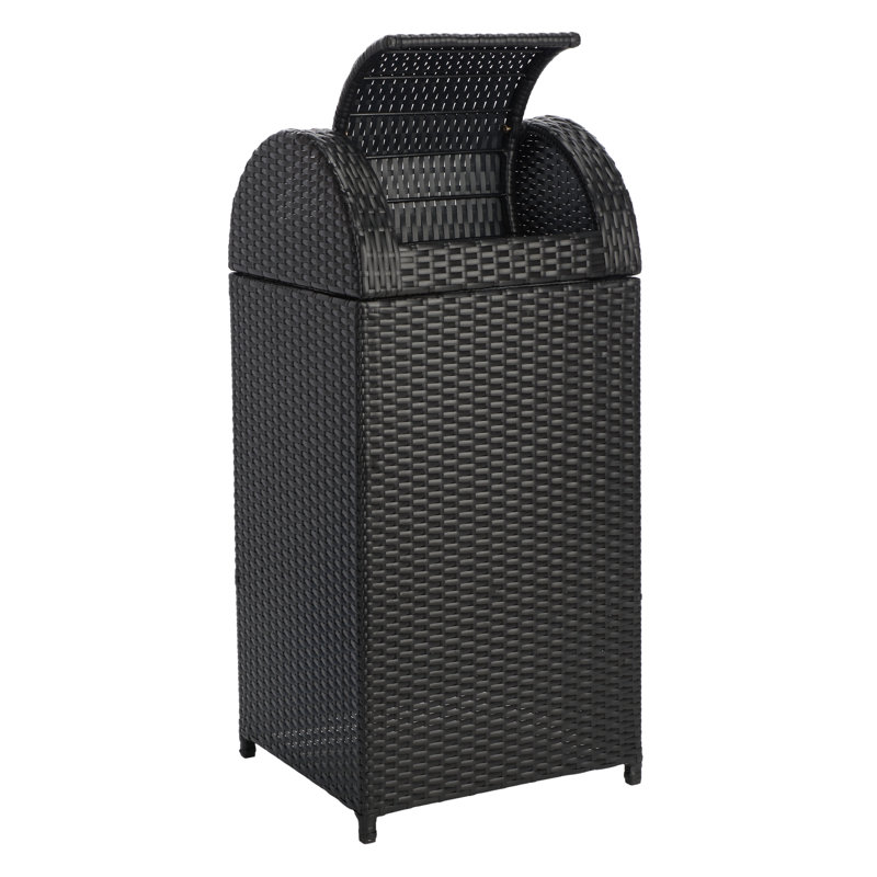 Poubelle à battant 25 gallons Toby, Noir