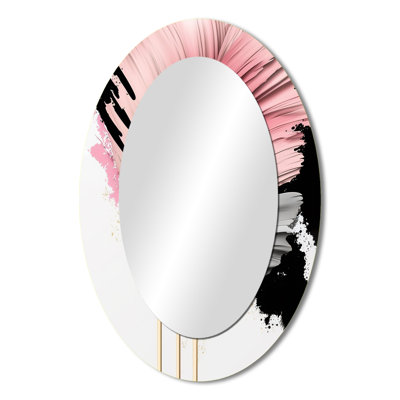Pink Gerbera Hyperrealistic Flowers IV - Traditional Oval Wall Mirror