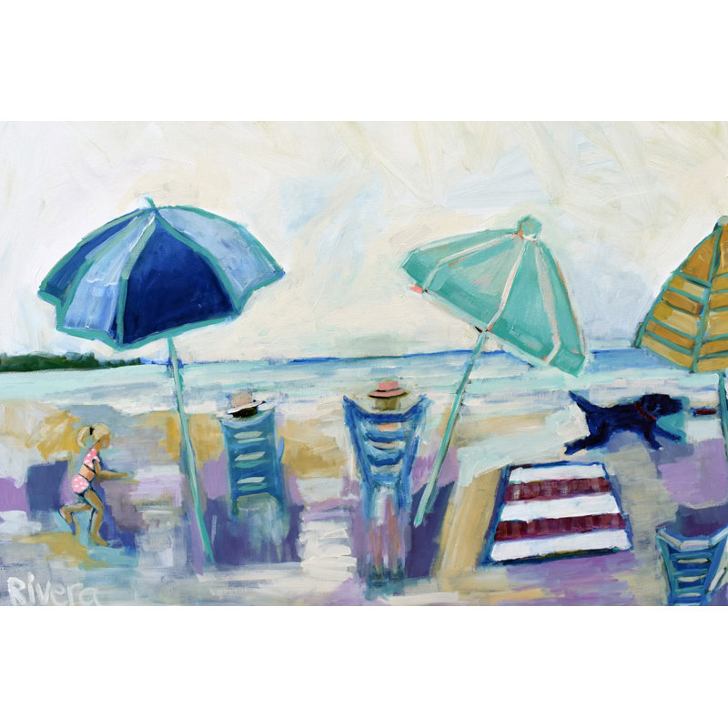 Frisbee Dog by Michelle Rivera - Wrapped Canvas Painting, 30cm H x 45cm W x 3.81cm D