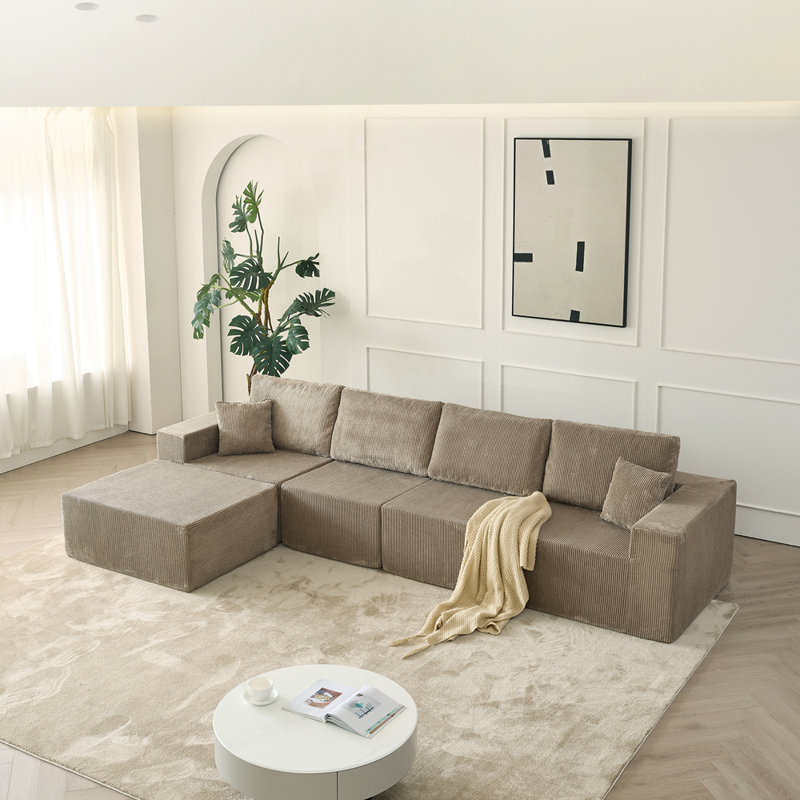 Canapé modulaire modulaire, canapé désossé, sans assemblage, canapé Cloud avec repose-pieds et coussins, parfait pour les salons et les chambres