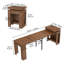 Table de salle à manger extensible avec station de charge et lumières à DEL, table de salle à manger en faux marbre brun rustique de 19,7 po à 98,4 po-1170075822
